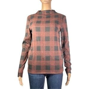 NWT Beach Lunch Lounge Gingham Brown And Black Sweater Size Small - "Elsabeth"
